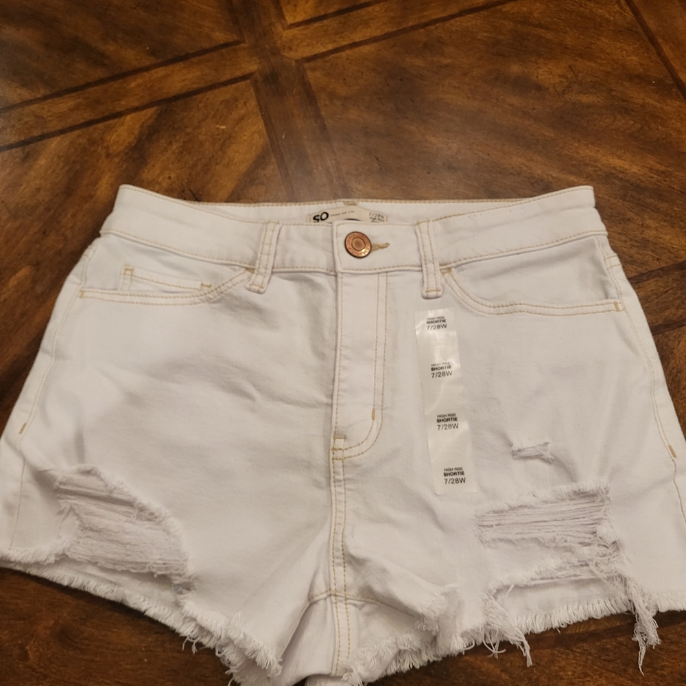 New white SO High rise Shortie shorts size 7 / 28w